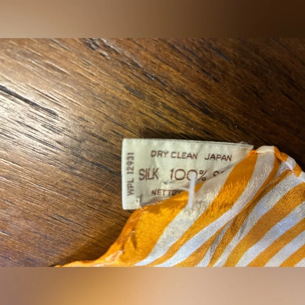 Liz Claiborne Silk Orange and White Striped Scarf